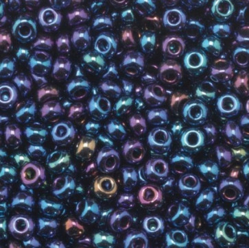 EFCO steklene perle 2,6 mm, mavrično modre, kovinske barve, 17 g