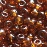 steklene perle 3,5 mm, rjave, prosojne, 20 gr