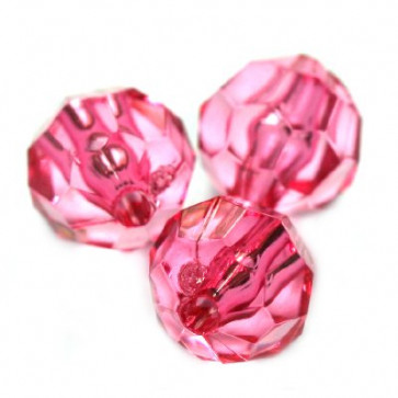 plastične perle, "nepravilno" okrogle 6 mm, roza, 50 gr