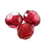 plastične perle, "nepravilno" okrogle 6 mm, rdeče, 50 gr