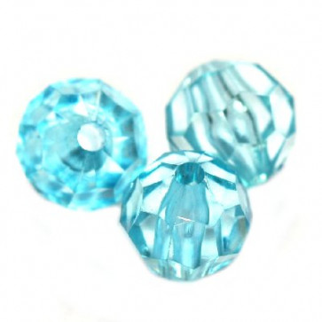 plastične perle, "nepravilno" okrogle 8 mm, modre, 50 gr
