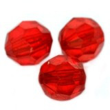 plastične perle, "nepravilno" okrogle 10 mm, rdeče, 50 gr