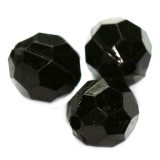 plastične perle, "nepravilno" okrogle 10 mm, črne, 50 gr