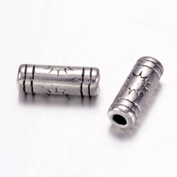 kovinske perle Tibetanski slog, b. staro srebro, dekorativne, 9x5x3 mm, velikost luknje: 2 mm, 10 kos