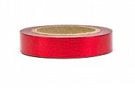 Washi tape - dekorativni lepilni trak - bleščeče rdeč, širina: 1 cm, dolžina: 10 m, 1 kos