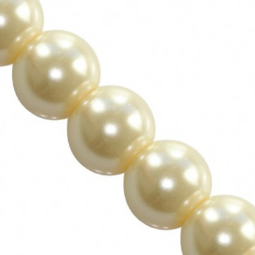 steklene perle, okrogle 10 mm, ecru, 1 niz - 80 cm