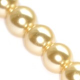 steklene perle, okrogle 12 mm, ecru, 1 niz - 80 cm