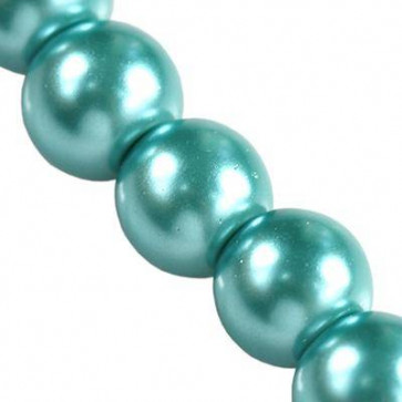 steklene perle, okrogle 6 mm, azure, 1 niz - 80 cm
