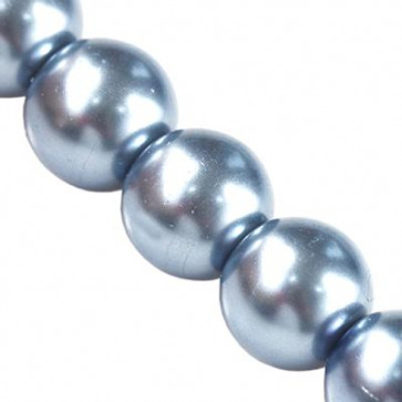 steklene perle, okrogle 8 mm, azure, 1 niz - 80 cm