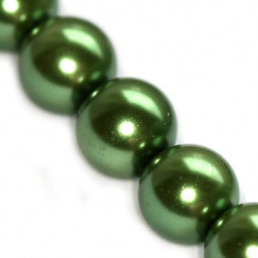 steklene perle, okrogle 8 mm, zelene, 1 niz - 80 cm