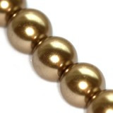 steklene perle, okrogle 8 mm, kašmir, 1 niz-80 cm