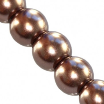 steklene perle, okrogle 8 mm, rjave, 1 niz - 80 cm