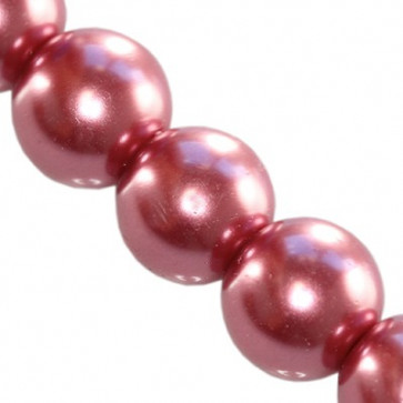 steklene perle, okrogle 8 mm, roza vijola, 1 niz - 80 cm