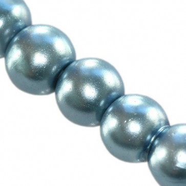 steklene perle, okrogle 6 mm, modre, 1 niz - 80 cm