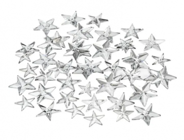 akrilne zvezdice, 11+12+16 mm, srebrne barve, 1 kos