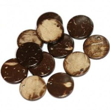 kokos perle 10 mm, naravne - temno rjave, 10 kos