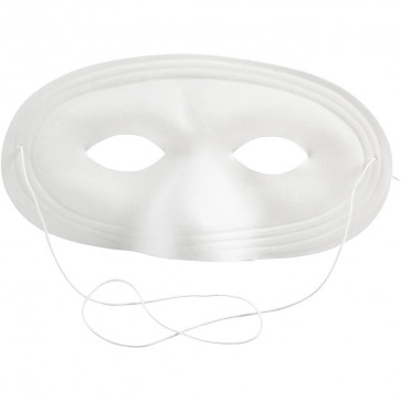 maska 10x17,5 cm, pvc, bela, elastika priložena, 1 kos
