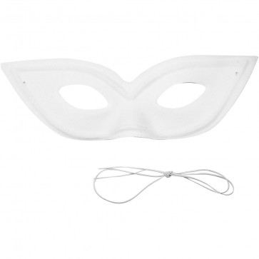 maska 7x20 cm, pvc, bela, elastika priložena, Zorro, 1 kos
