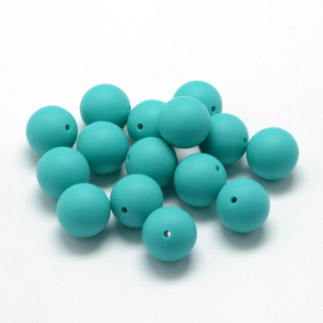 silikonske perle, 14~15 mm, turkizne b., velikost luknje: 2 mm, 1 kos