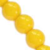 steklene perle 6 mm, obložene, rumene, 1 niz - 80 cm