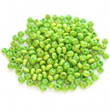 lesene perle, okrogle 3x4 mm, sv. zelene, 50 gr