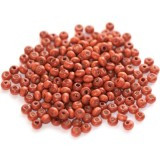 lesene perle, okrogle 3x4 mm, rdeče, 50 gr