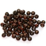 lesene perle, okrogle 5x6 mm, t.rjave, 50 gr
