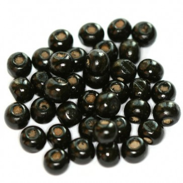 lesene perle, okrogle 7x8 mm, črne, 50 gr
