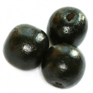 lesene perle, okrogle 9x10 mm, črne, 50 gr
