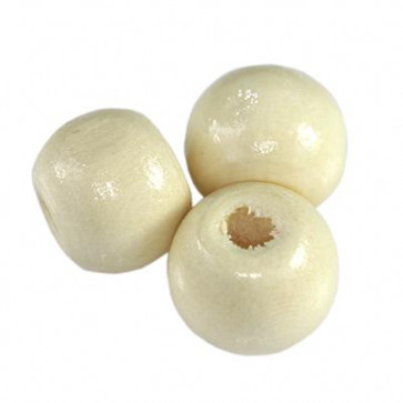 lesene perle, okrogle 9x10 mm, beige, 50 gr