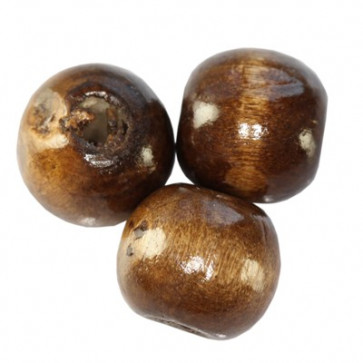 lesene perle, okrogle 11x12 mm, sv.rjave, 50 gr