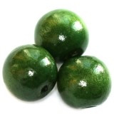 lesene perle, okrogle 13x14 mm, t.zelene, 50 gr