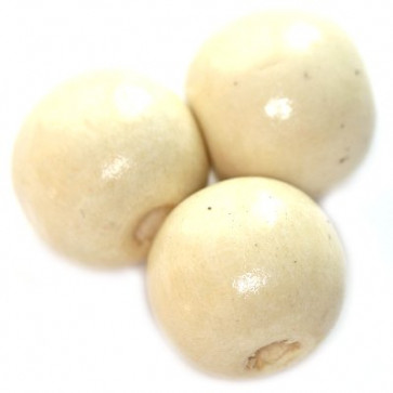 lesene perle, okrogle 13x14 mm, beige, 50 gr