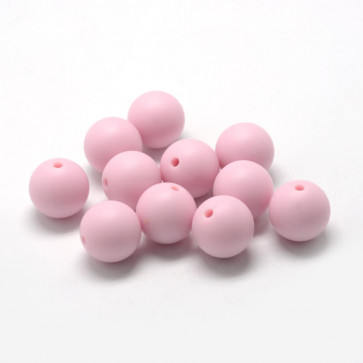 silikonske perle, 12 mm, roza b., velikost luknje: 2 mm, 1 kos
