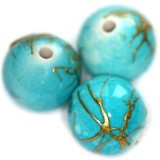 plastične perle, okrogle 6 mm, modre, 50 gr