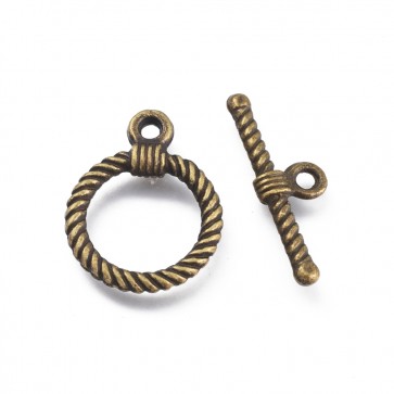 zaključni element za ogrlico/zapestnico, 22x17.5x3 mm, luknja 2 mm, antik b., 1 komplet