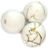 plastične perle, okrogle 6 mm, bele, 50 gr