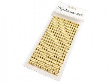 samolepilne perle - polovične, 6 mm, zlate, 13 kos