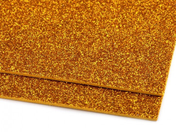 penasta guma "moosgumi", z bleščicami, 20x30 cm, debelina: 1,9 mm, gold, 1 kos