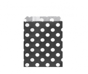 papirnata vrečka, 10x14 cm, črna s pikami, 1 kos