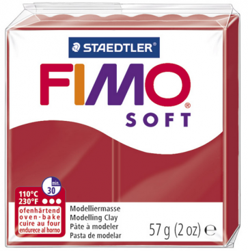 FIMO SOFT modelirna masa, Božično rdeča (2P), 57 g 
