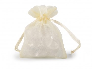 organza vrečke 8x10,5 cm, creamy light, 1 kos