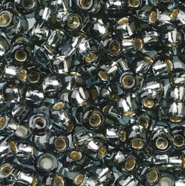 EFCO steklene perle 2,6 mm, svetlo sive, prosojne s posrebreno luknjico, 17 g