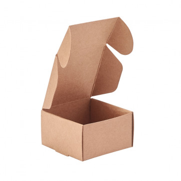 zložljiva škatla iz kartona, 6.2x6.2x3.5 cm, rjava, 1 kos