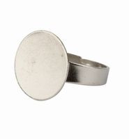 osnova za prstan 16 mm (velikost ploščice), platinaste b., brez niklja, 1 kos