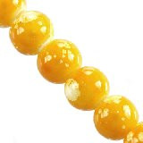steklene perle 4 mm, rumene, 1 niz-80 cm