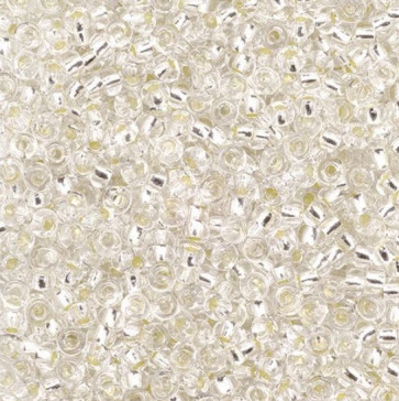 EFCO steklene perle 2,6 mm, srebrne, prosojne s posrebreno luknjico, 17 g