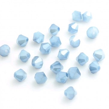 steklene perle - bikoni 4 mm, Sky Blue barve, 1 niz - cca 92 kos