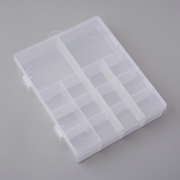 plastična posoda za perle 21x17x4 cm, prozorna, 1 kos