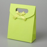 vrečka iz kartona 12.3x16.3cm, zeleno-rumena, 1 kos